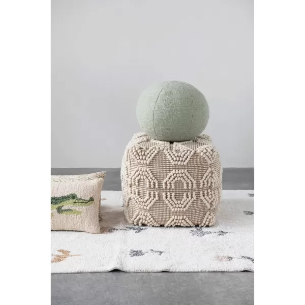 Creative CoOp Cotton Slub Orb Pillow 10quot L x 10quot W x 4quot H TangerineSage