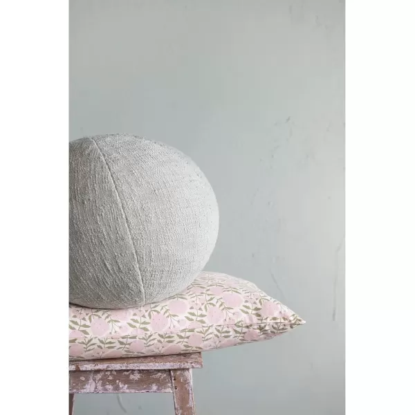 Creative CoOp Cotton Slub Orb Pillow 10quot L x 10quot W x 4quot H TangerineSage