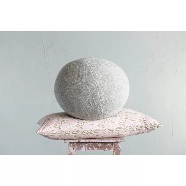 Creative CoOp Cotton Slub Orb Pillow 10quot L x 10quot W x 4quot H TangerineSage