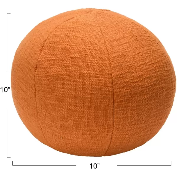 Creative CoOp Cotton Slub Orb Pillow 10quot L x 10quot W x 4quot H TangerineTangerine
