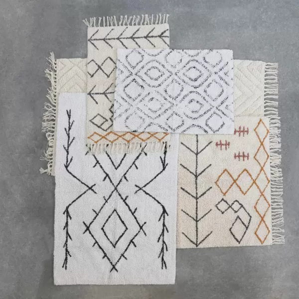 Creative CoOp Cotton Tufted Abstract Design and Fringe Rug 60quot L x 36quot W x 0quot H Multicolor