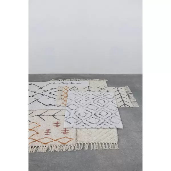 Creative CoOp Cotton Tufted Abstract Design and Fringe Rug 60quot L x 36quot W x 0quot H Multicolor