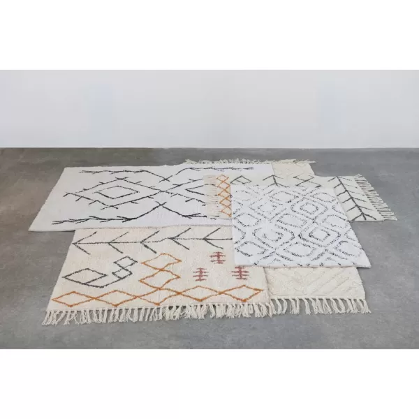 Creative CoOp Cotton Tufted Abstract Design and Fringe Rug 60quot L x 36quot W x 0quot H Multicolor