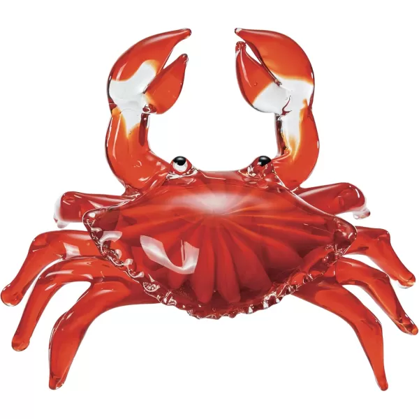 Creative CoOp Crimson Tide Art Glass Crab Red