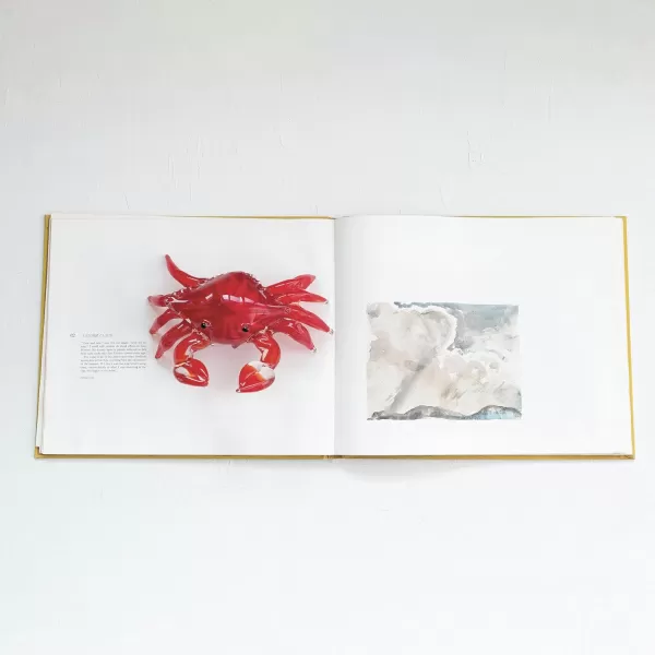 Creative CoOp Crimson Tide Art Glass Crab Red