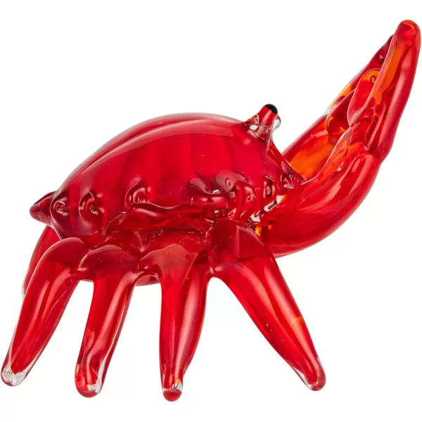 Creative CoOp Crimson Tide Art Glass Crab Red
