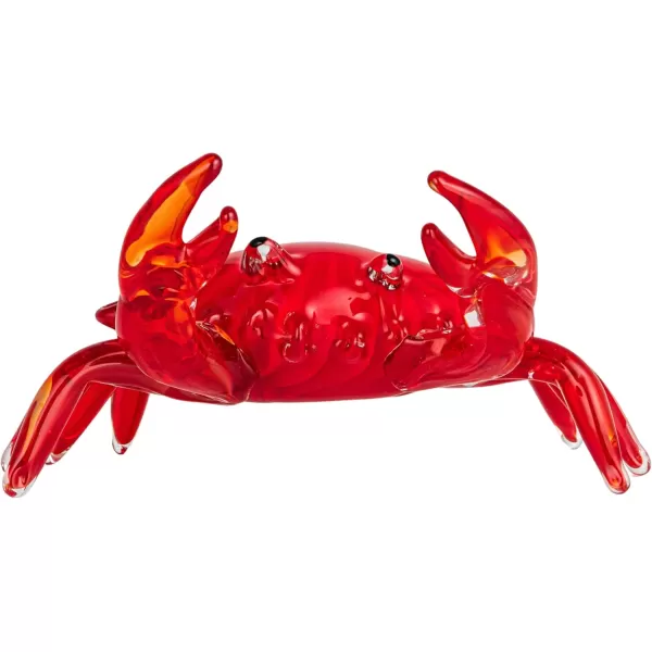 Creative CoOp Crimson Tide Art Glass Crab Red