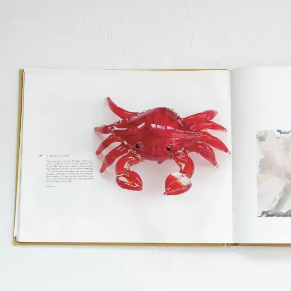 Creative CoOp Crimson Tide Art Glass Crab Red