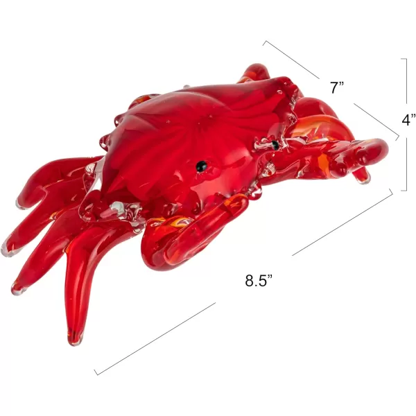 Creative CoOp Crimson Tide Art Glass Crab Red