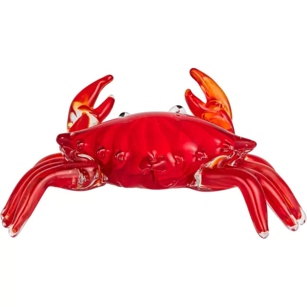 Creative CoOp Crimson Tide Art Glass Crab Red