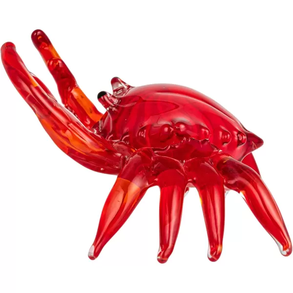 Creative CoOp Crimson Tide Art Glass Crab Red