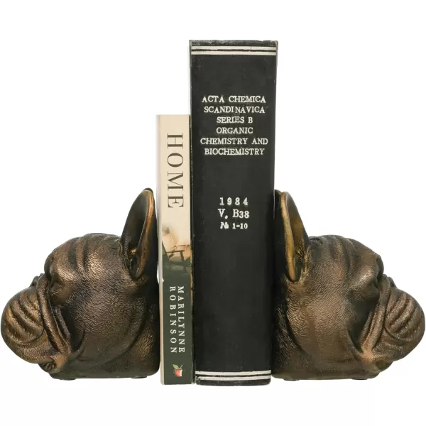 Creative CoOp Decorative Antique Resin Dog Head Bookends Bronze Set of 2