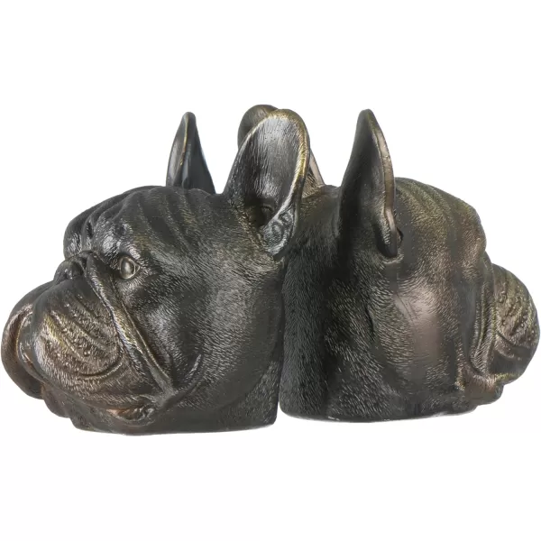 Creative CoOp Decorative Antique Resin Dog Head Bookends Bronze Set of 2