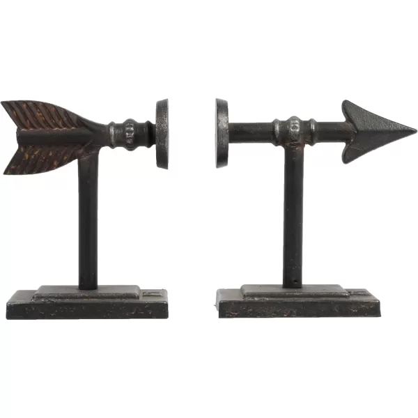 Creative CoOp Decorative Cast Metal Arrow Bookends Gold Set of 2Bronze
