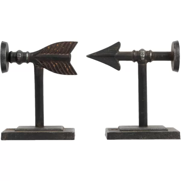 Creative CoOp Decorative Cast Metal Arrow Bookends Gold Set of 2Bronze