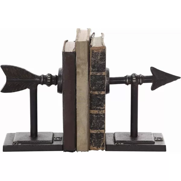 Creative CoOp Decorative Cast Metal Arrow Bookends Gold Set of 2Bronze