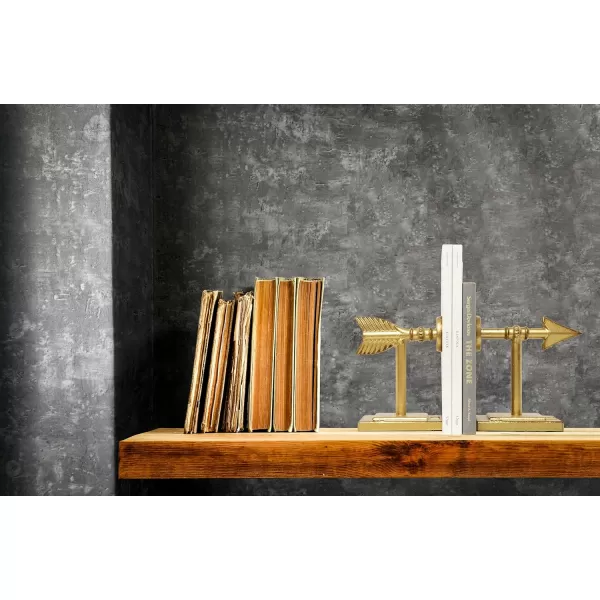 Creative CoOp Decorative Cast Metal Arrow Bookends Gold Set of 2Gold