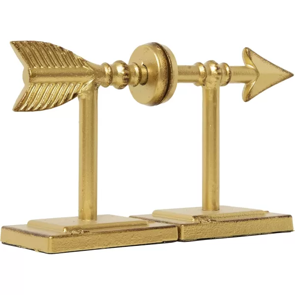 Creative CoOp Decorative Cast Metal Arrow Bookends Gold Set of 2Gold