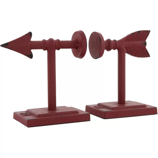 Creative CoOp Decorative Cast Metal Arrow Bookends Gold Set of 2Red