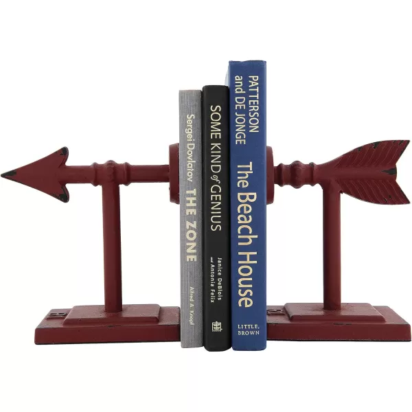 Creative CoOp Decorative Cast Metal Arrow Bookends Gold Set of 2Red