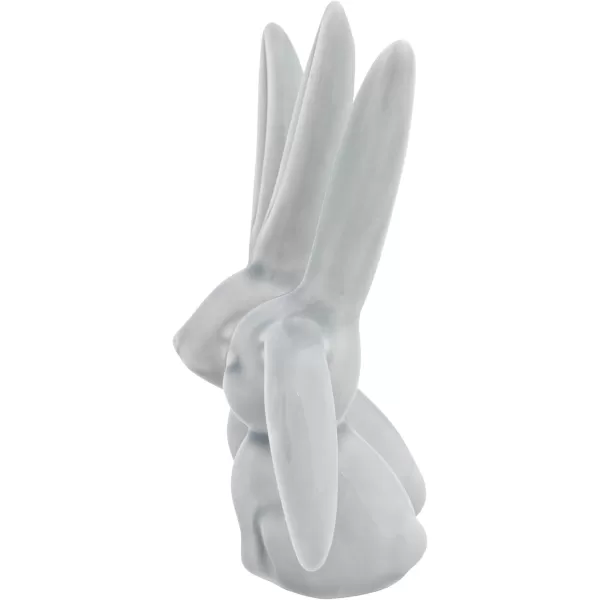 Creative CoOp Decorative Ceramic Bunny Rabbit Figurine Pink Ring HolderGray