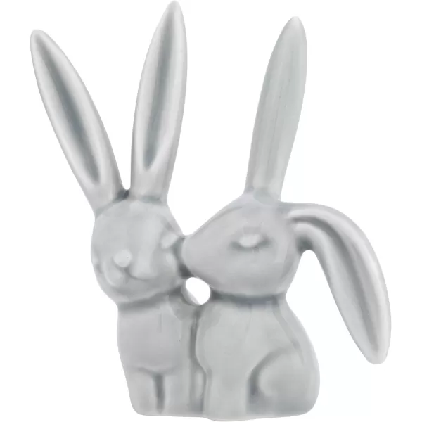 Creative CoOp Decorative Ceramic Bunny Rabbit Figurine Pink Ring HolderGray