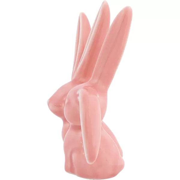 Creative CoOp Decorative Ceramic Bunny Rabbit Figurine Pink Ring HolderPink