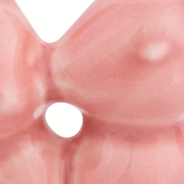 Creative CoOp Decorative Ceramic Bunny Rabbit Figurine Pink Ring HolderPink