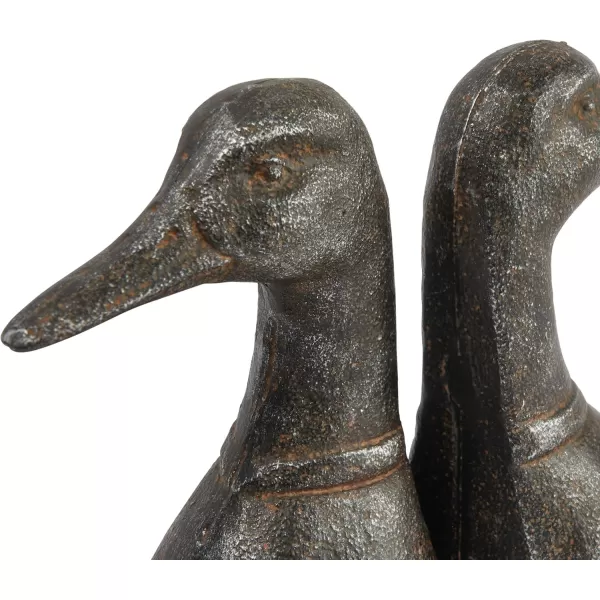 Creative CoOp Decorative Distressed Cast Metal Duck Head Bookends Black Set of 2