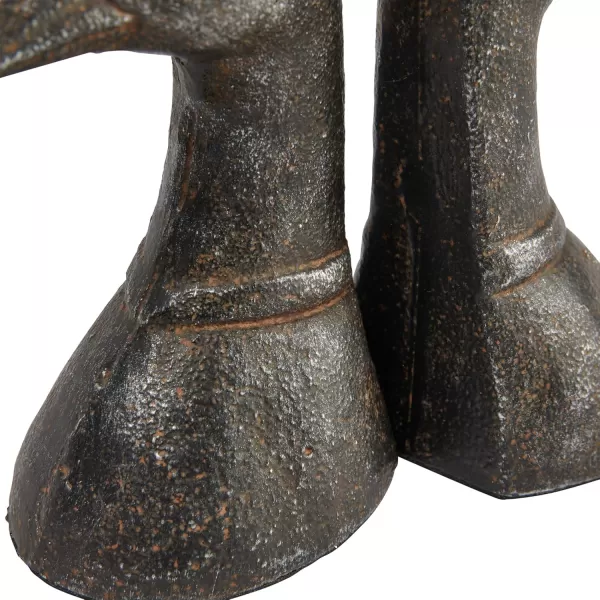 Creative CoOp Decorative Distressed Cast Metal Duck Head Bookends Black Set of 2