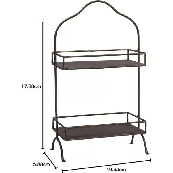Creative CoOp Decorative Metal 2 Tier Tray with Handle