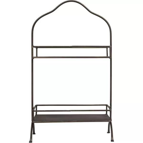 Creative CoOp Decorative Metal 2 Tier Tray with Handle