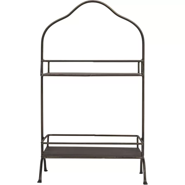 Creative CoOp Decorative Metal 2 Tier Tray with Handle