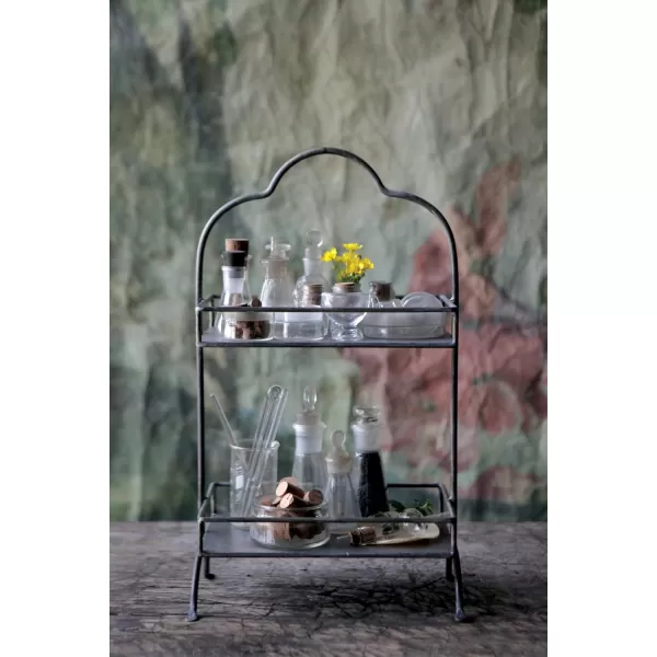 Creative CoOp Decorative Metal 2 Tier Tray with Handle