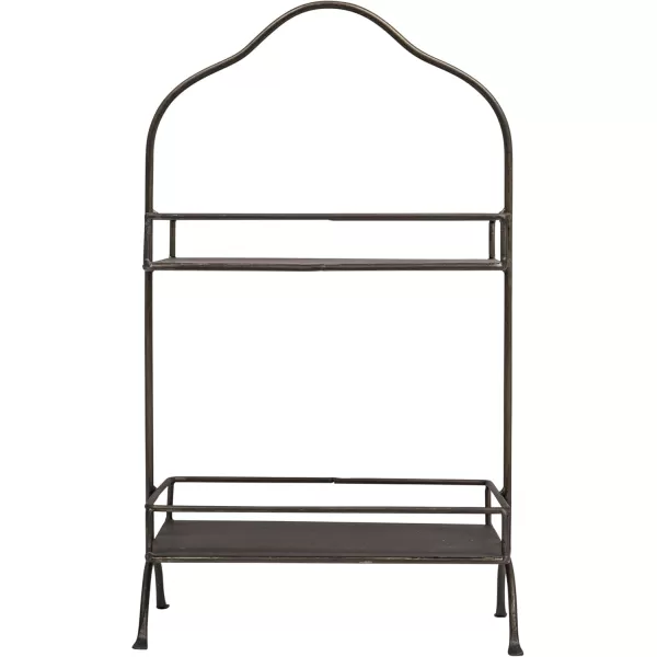 Creative CoOp Decorative Metal 2 Tier Tray with Handle