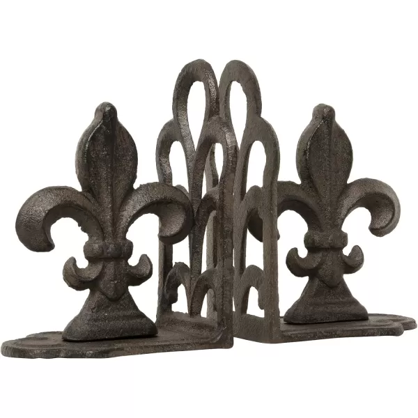Creative CoOp Decorative Metal Fleur de Lis Bookends Brown Set of 2Bronze