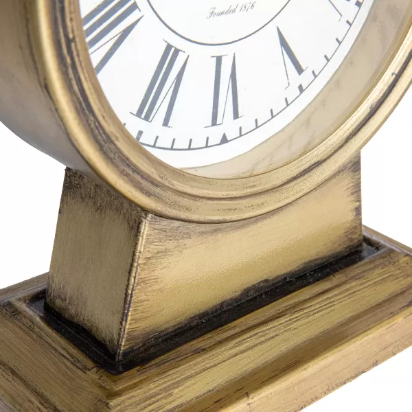 Creative CoOp Decorative Metal Mantel Clock Gold FinishGold Finish