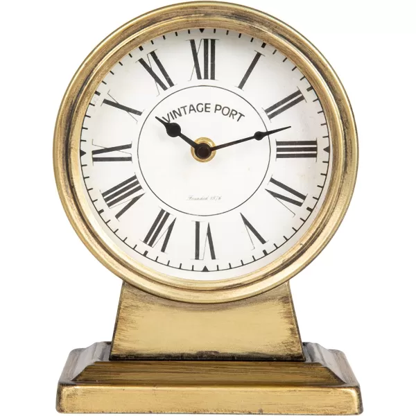 Creative CoOp Decorative Metal Mantel Clock Gold FinishGold Finish