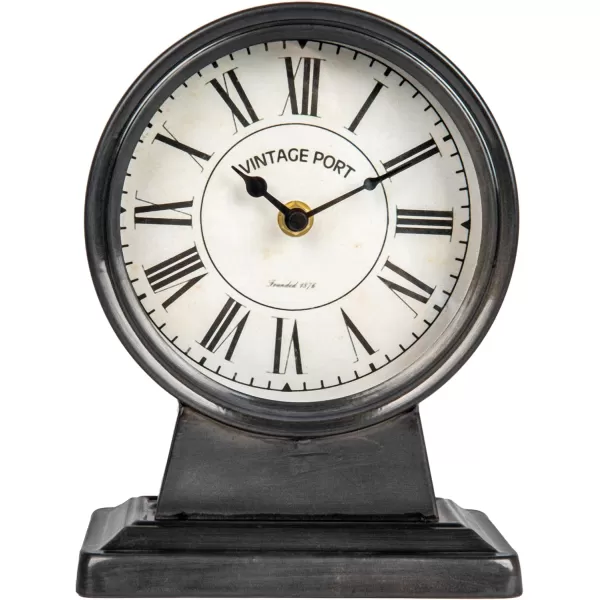 Creative CoOp Decorative Metal Mantel Clock Gold FinishGunmetal Black
