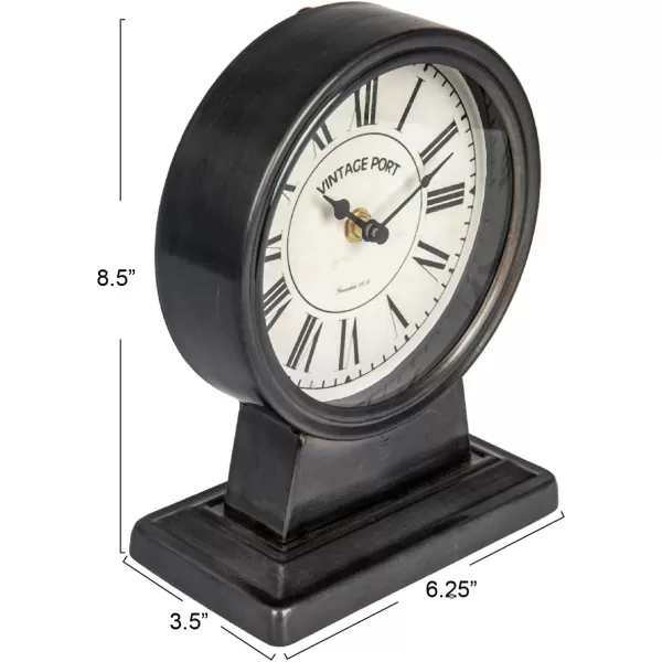 Creative CoOp Decorative Metal Mantel Clock Gold FinishGunmetal Black