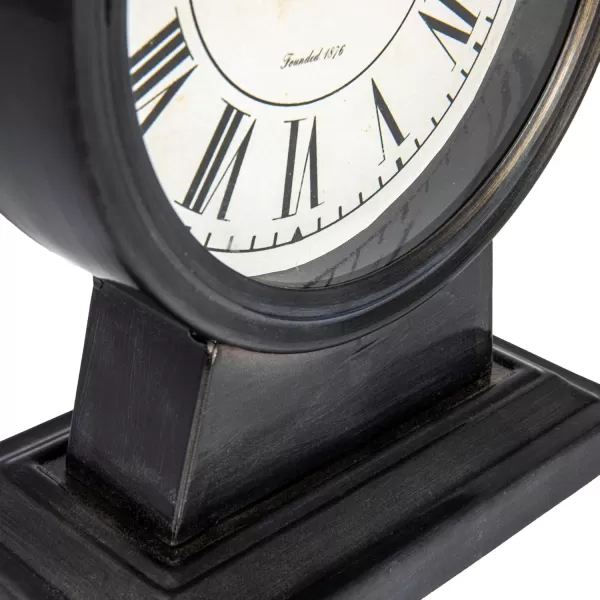 Creative CoOp Decorative Metal Mantel Clock Gold FinishGunmetal Black