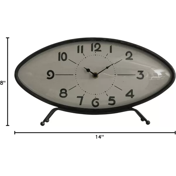 Creative CoOp Decorative Metal Oval Mantel Clock Black