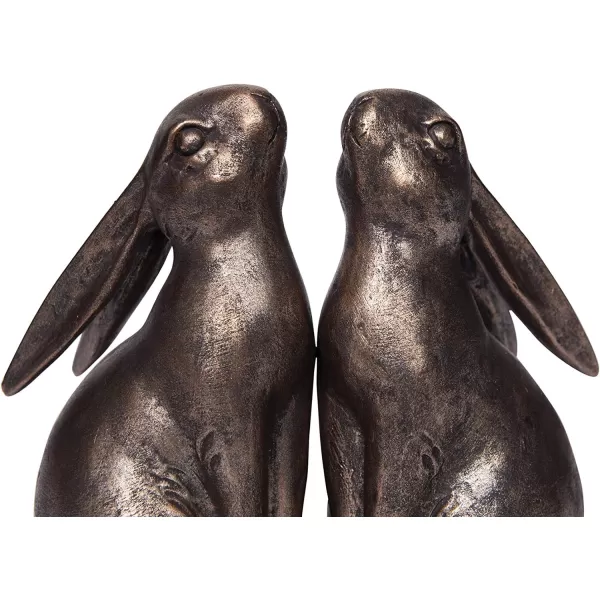 Creative CoOp Decorative Resin Rabbit Bookends Bronze Set of 2Bronze Color