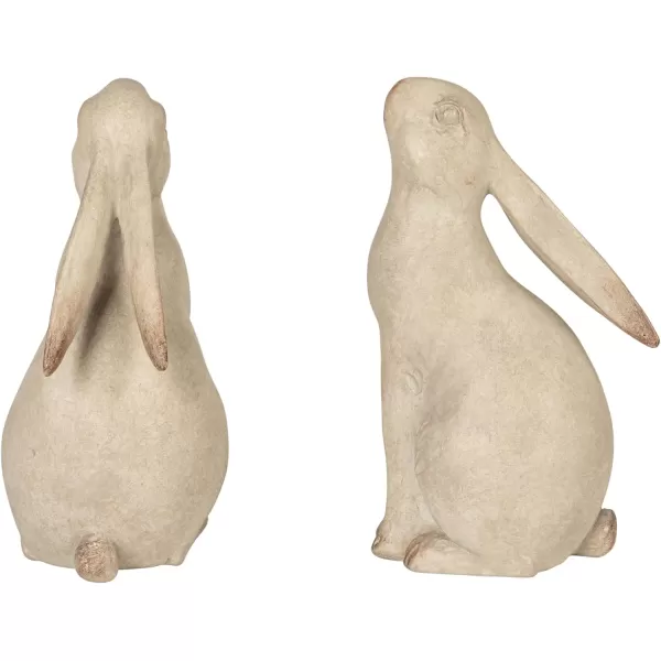 Creative CoOp Decorative Resin Rabbit Bookends Bronze Set of 2Grey Wash
