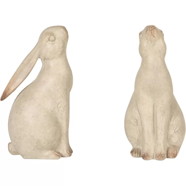 Creative CoOp Decorative Resin Rabbit Bookends Bronze Set of 2Grey Wash