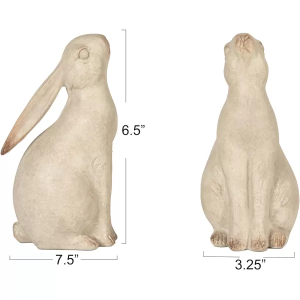 Creative CoOp Decorative Resin Rabbit Bookends Bronze Set of 2Grey Wash