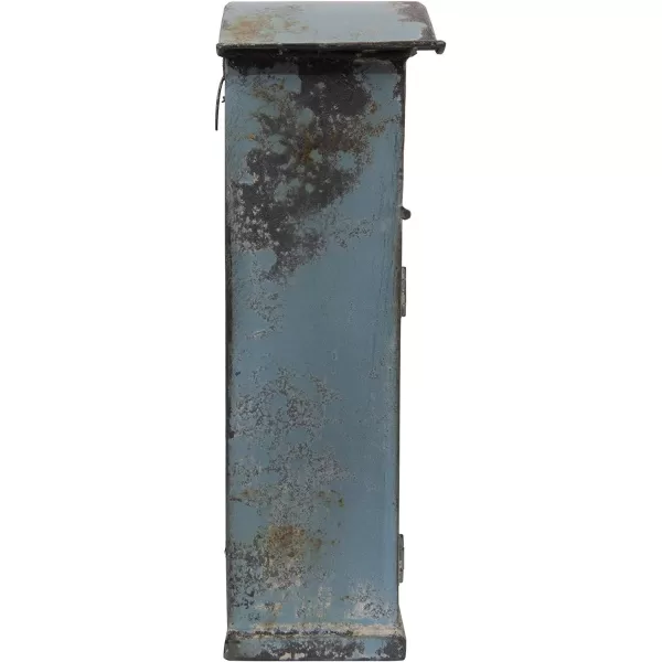 Creative CoOp Distressed Blue Embossed Tin Mail Box