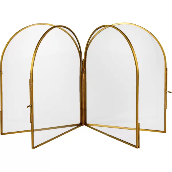 Creative CoOp Elegant Brass and Glass Arched Photo Frame Brass ColorHolds 7 x 9