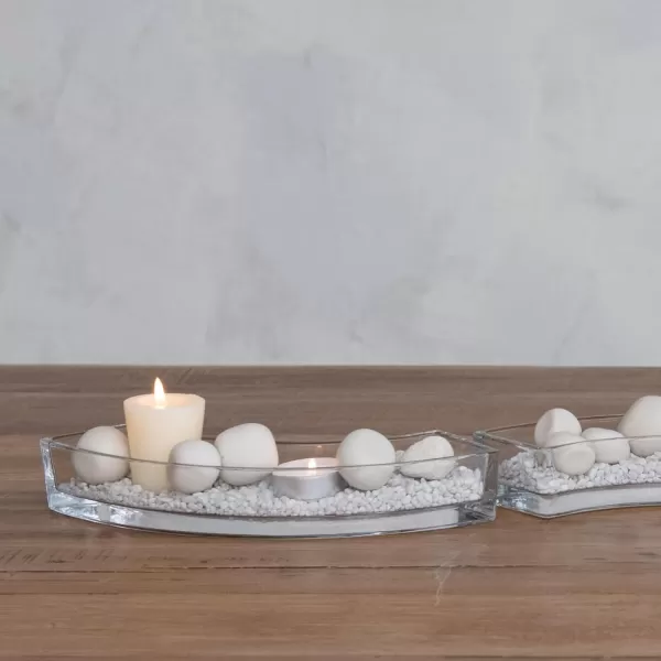 Creative CoOp Elegant Curved Glass Dish and Votive Holder Clear