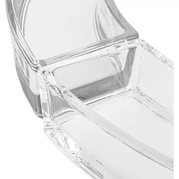 Creative CoOp Elegant Curved Glass Dish and Votive Holder Clear